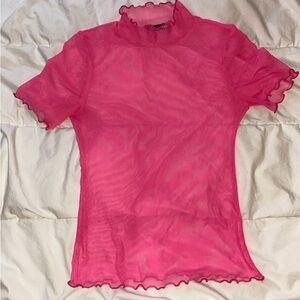 Fashion nova mesh pink top